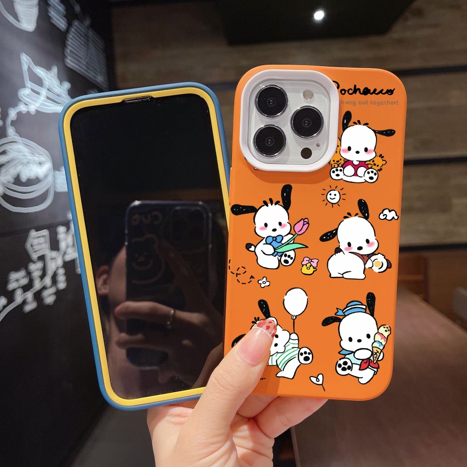 Ốp Điện Thoại silicon Dẻo 3 Trong 1 Hình Pochacco Dễ Thương Cho iPhone 14Promax 13 12 11 7Plus 7 X Xs Max XR