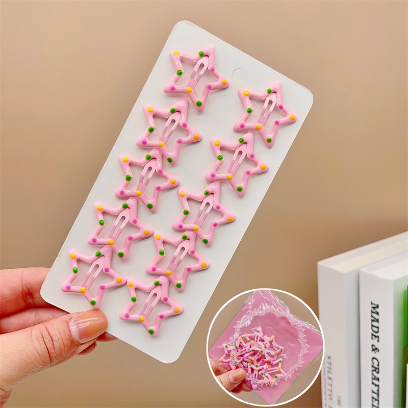 Kẹp Tóc Y2k Hình Ngôi Sao Năm Cánh Màu Sắc Ngọt Ngào Phong Cách Hàn Quốc