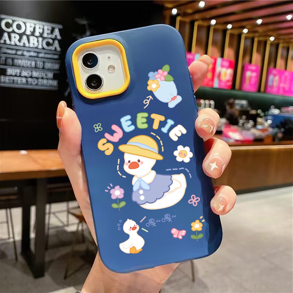 Ốp Điện Thoại silicon Dẻo Hình Chú Vịt Ngọt Ngào 3 Trong 1 Cho iPhone 14Promax 13 12 11 7Plus 7 X Xs Max XR