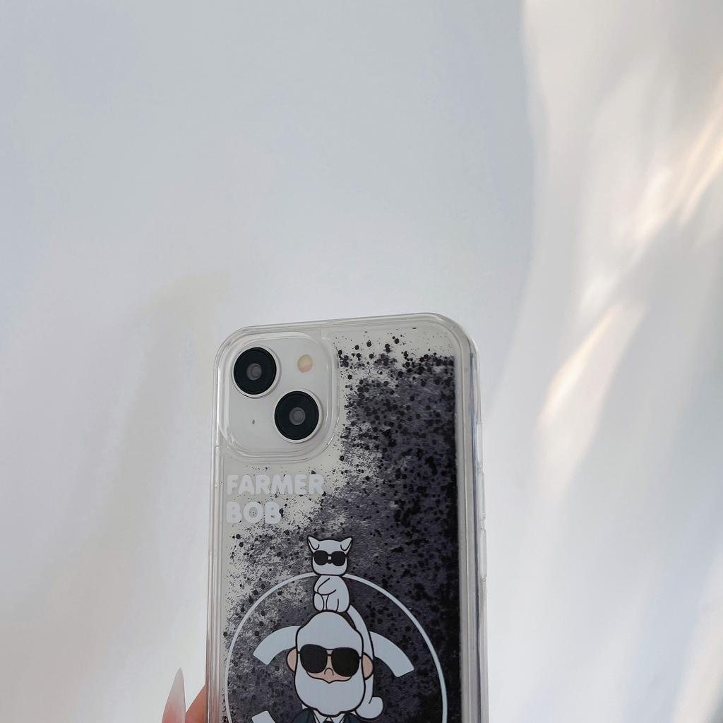 Ốp Lưng Kim Tuyến Nước Hình Con Cún Và Ngôi Sao Cho IPhone 14Promax 13 12 11 7Plus X Xs Max XR