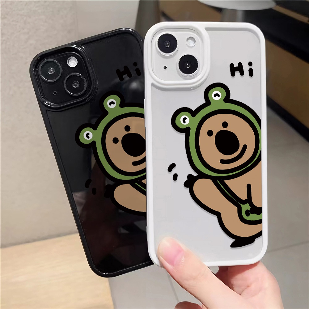 Ốp Điện Thoại Nhựa Acrylic Cứng Trong Suốt Hình Gấu / Ếch Cho iphone 14promax 11 13 12 7Plus 8 X XS Max