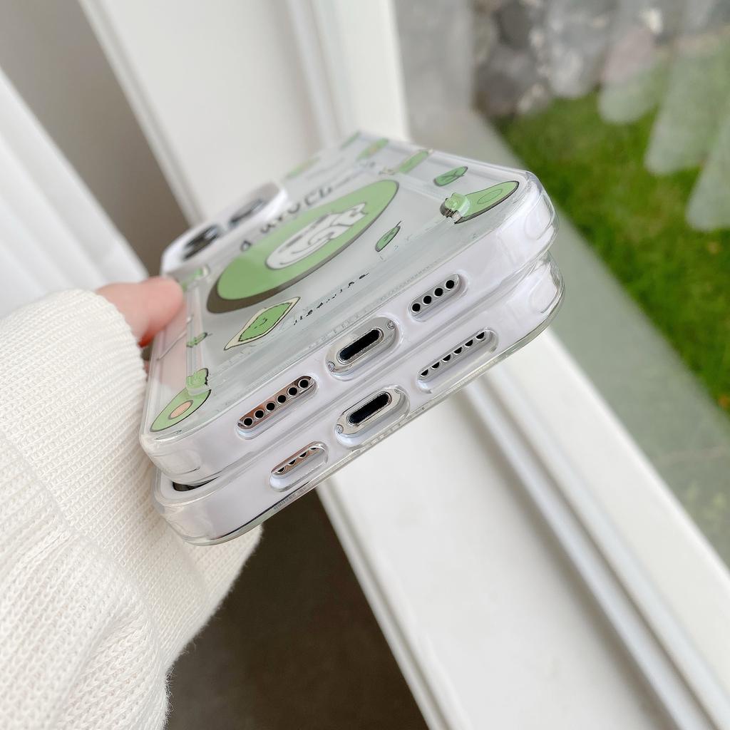 Ốp Điện Thoại Hình Trái Bơ 3 Trong 1 Có Ngăn Đựng Thẻ Cho iPhone 14promax 13 12 11 7Plus X XR XSMAX