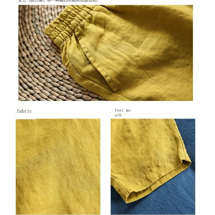 Quần Cotton Lanh Mỏng Ống Túm Rộng Thời Trang Hàn Quốc Mới 2023 Cho Nữ