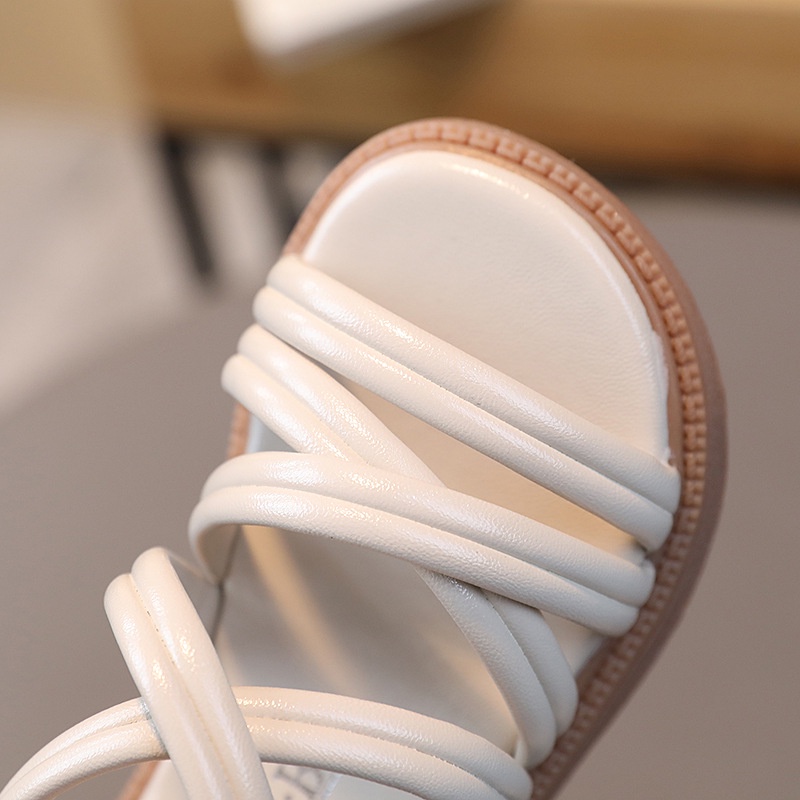 Giày Sandal Đế Mềm Chống Trượt Phong Cách La Mã Thời Trang Mùa Hè Cho Bé Gái 21-36CM