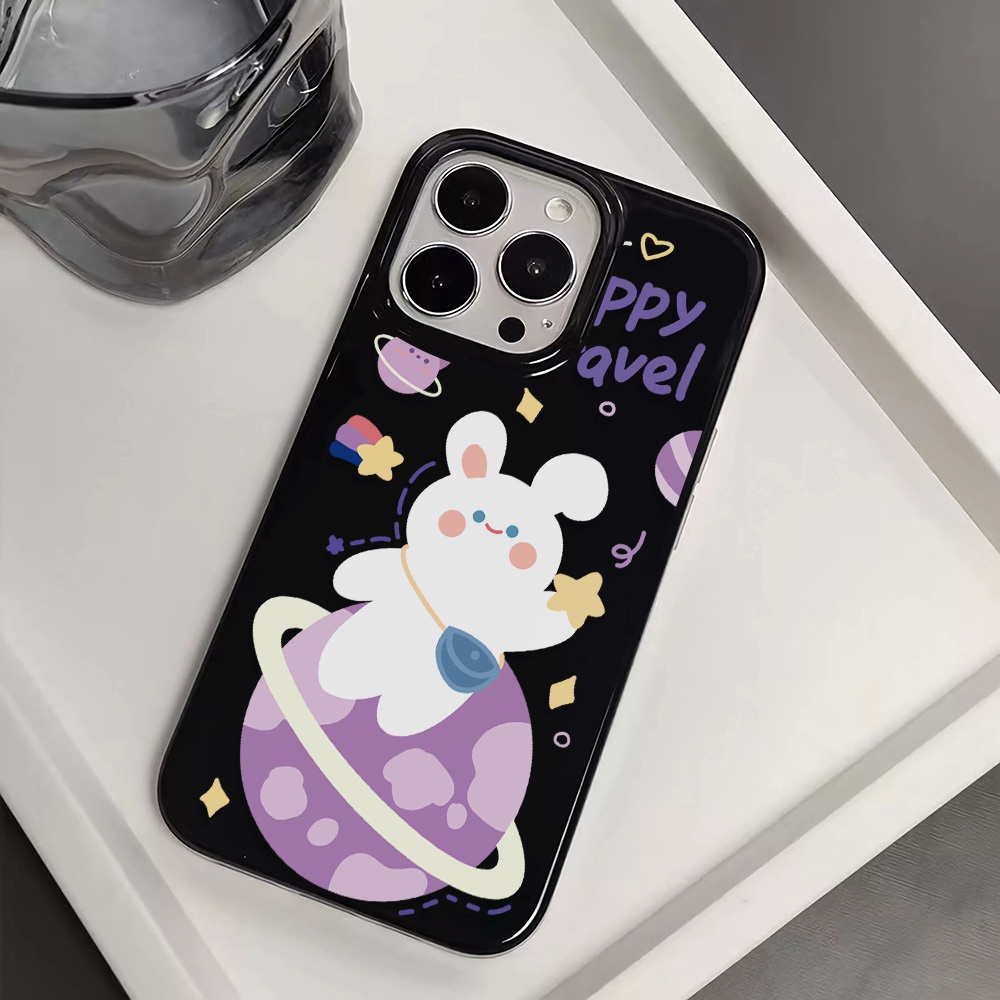 Ốp Điện Thoại Silicone TPU Mềm Bóng In Hình Các Hành Tinh Thỏ Cho iphone 14promax 11 13 12 7Plus 8 X XS Max