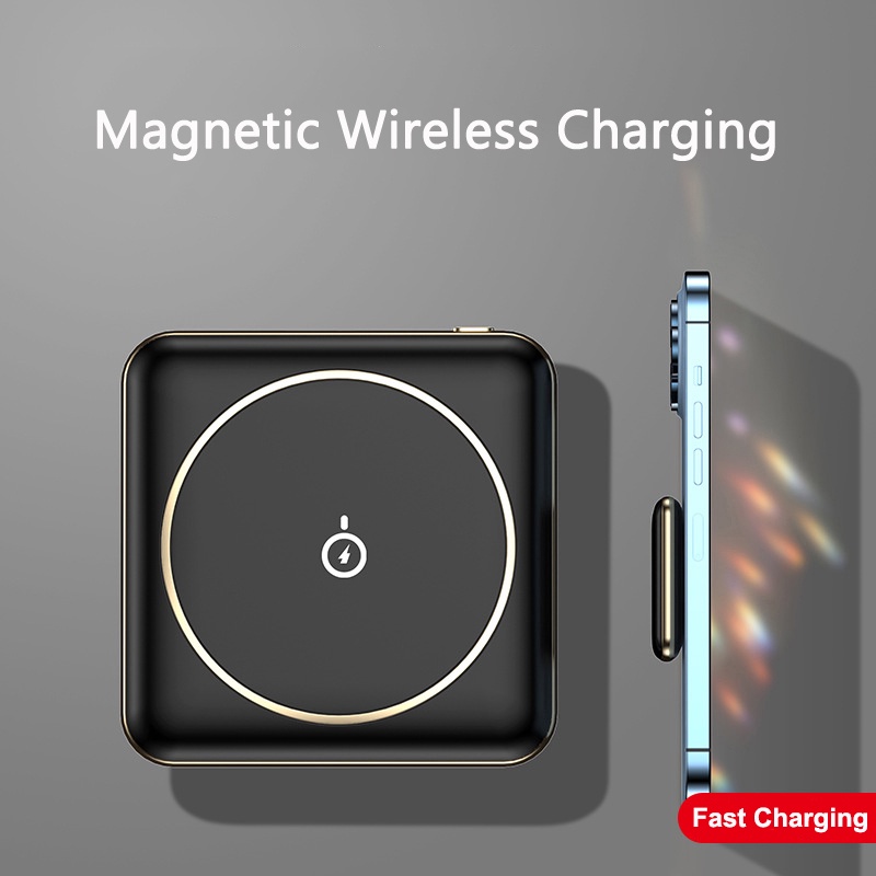 Sạc Dự Phòng 10000mAh Qi Không Dây Cho iPhone 14 13 12 Pro Max Samsung Huawei Xiaomi