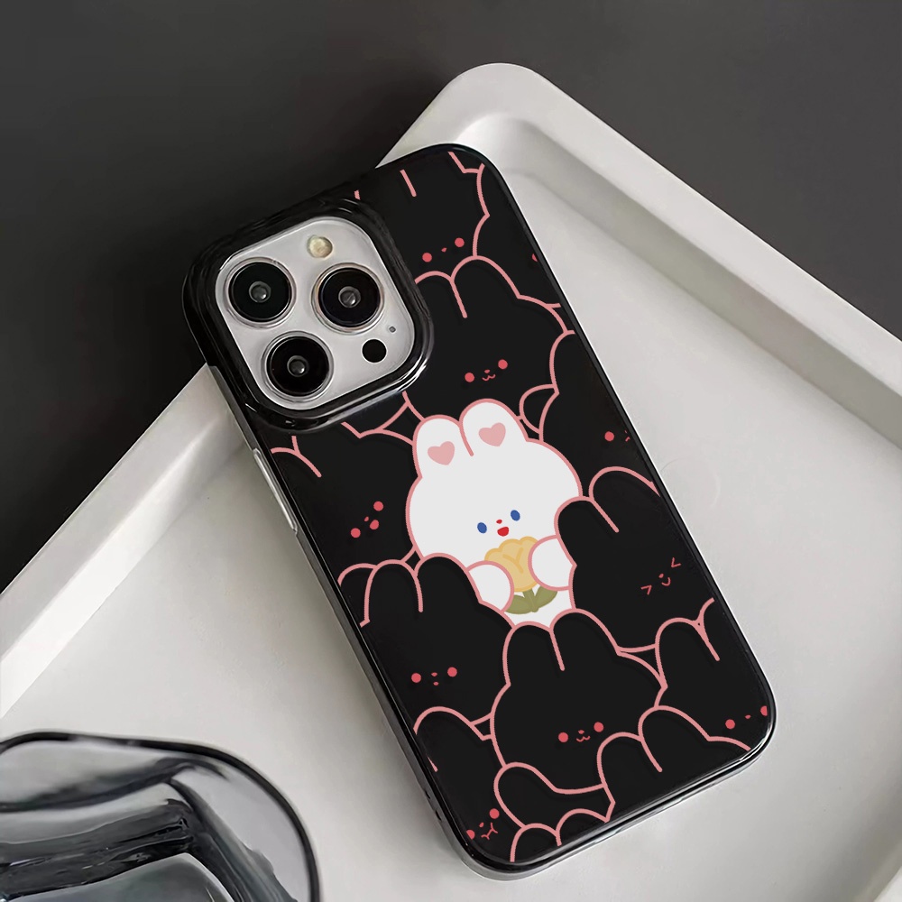 Ốp Điện Thoại Silicone TPU Mềm Bóng In Hình Thỏ Cho iphone 14promax 11 13 12 7Plus 8 X XS Max