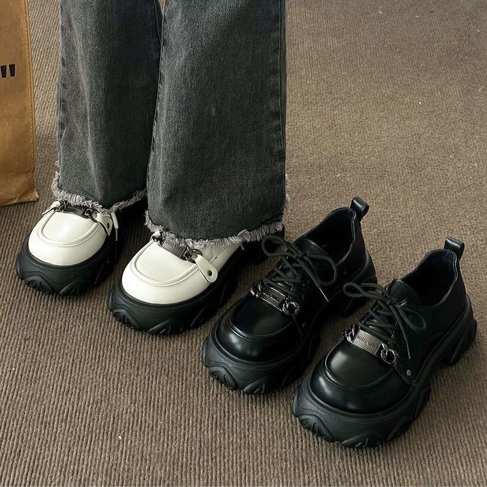 Giày Da Đế Dày Phong Cách Anh Quốc Cổ Điển Thời Trang Mùa Xuân Cho Nữ