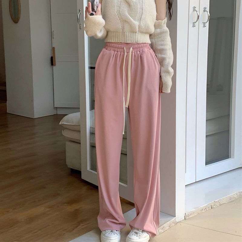 Quần Dài Lưng Cao Ống Rộng Bằng Lụa Mát Thời Trang Mùa Hè Hàng Mới Dành Cho Bạn Nữ