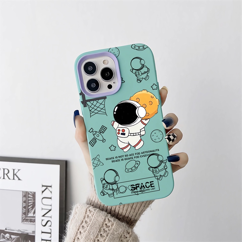 Ốp Điện Thoại silicon Dẻo Hình Hành Tinh / Phi Hành Gia 3 Trong 1 Cho iPhone 14Promax 13 12 11 7Plus 7 X Xs Max XR