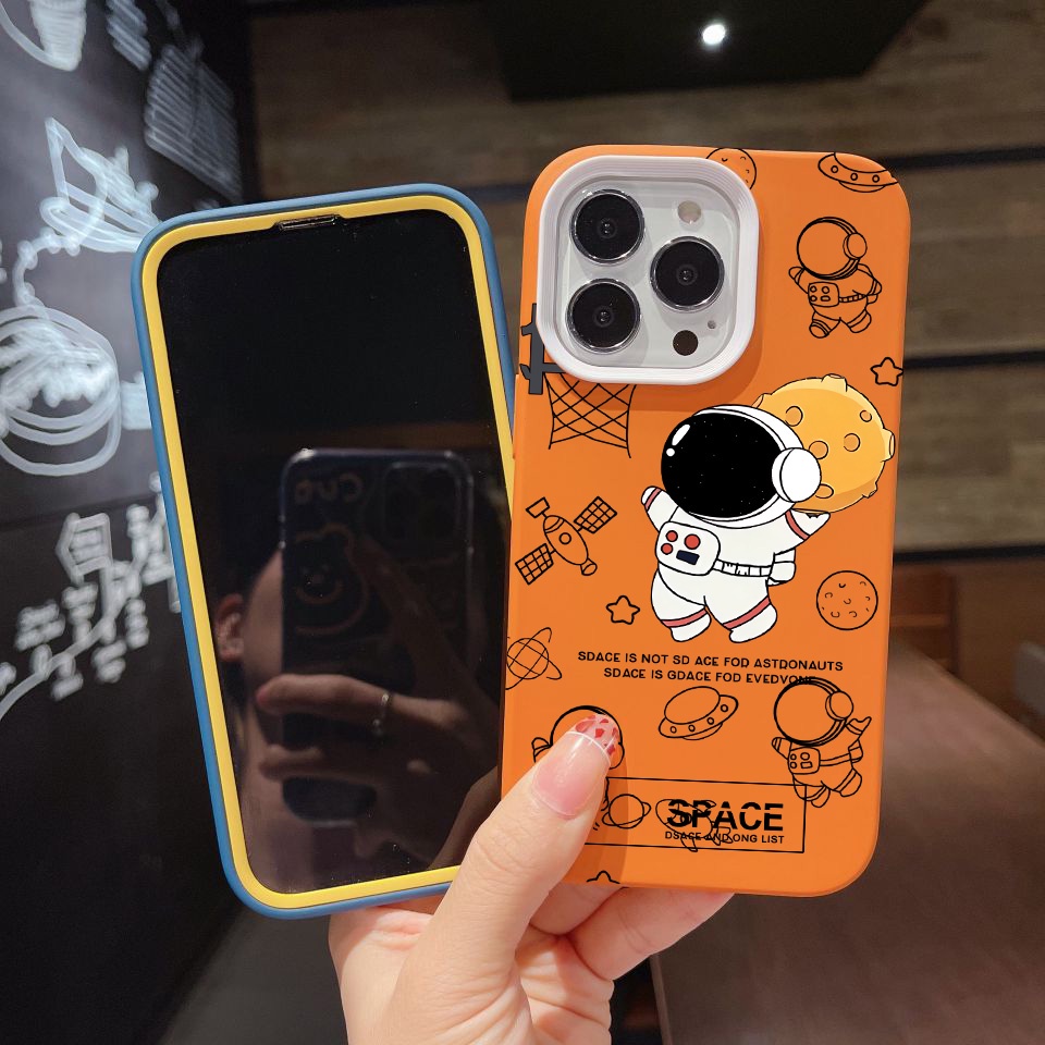 Ốp Điện Thoại silicon Dẻo Hình Hành Tinh / Phi Hành Gia 3 Trong 1 Cho iPhone 14Promax 13 12 11 7Plus 7 X Xs Max XR
