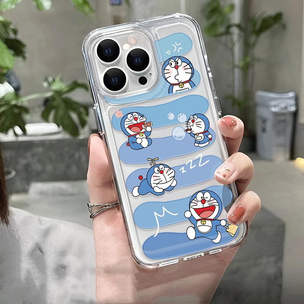 Ốp Điện Thoại Trong Suốt Họa Tiết Hoạt Hình Doremon / Đám Mây Cho iphone 14 pro max 11 13 12 7Plus 7 8 X XR XSMax