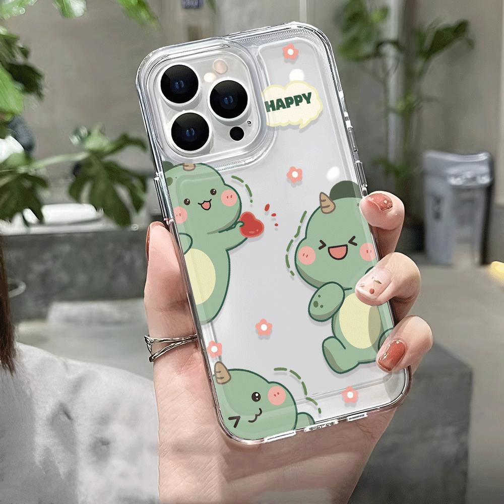 Ốp Điện Thoại Trong Suốt Chống Sốc Hình Khủng Long Cho iphone 14 pro max 11 13 12 7Plus 7 8 X XR XSMax