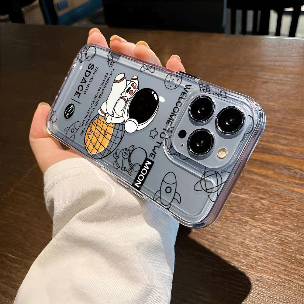 Ốp Điện Thoại Trong Suốt Chống Sốc In Hình Phi Hành Gia Cho iphone 14 pro max 11 13 12 7Plus 7 8 X XR XSMax