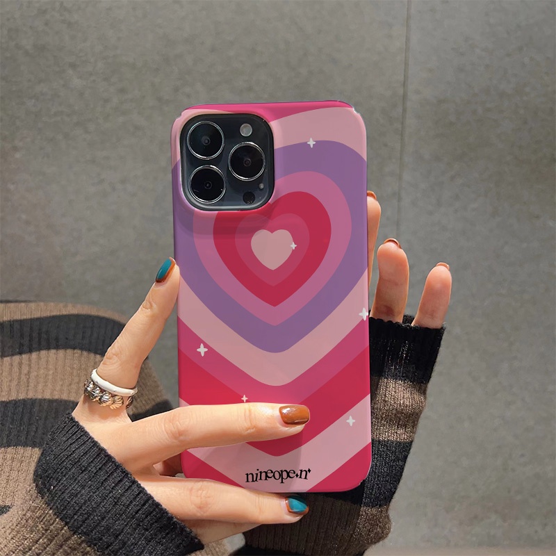 Ốp Điện Thoại Cứng In Hình Trái Tim Màu Hồng Cho iphone 14 pro Max 11 13 12 7Plus 8 X XS Max