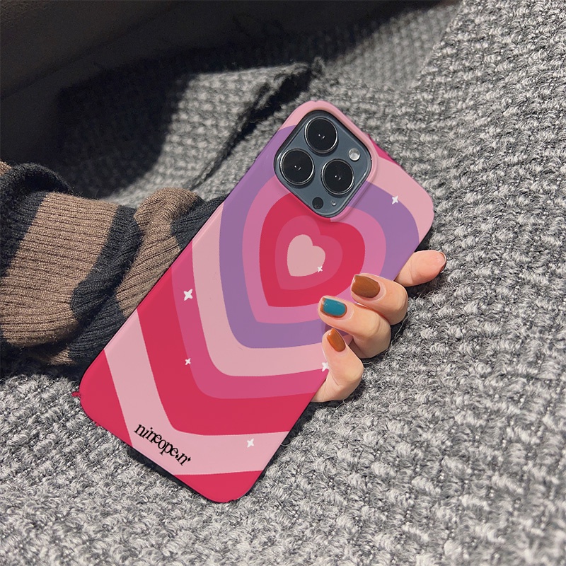 Ốp Điện Thoại Cứng In Hình Trái Tim Màu Hồng Cho iphone 14 pro Max 11 13 12 7Plus 8 X XS Max