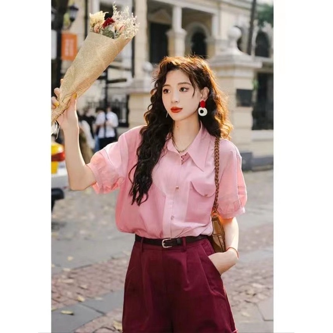 Áo Sơ Mi Ngắn Tay Phong Cách Hong Kong Cổ Điển Cao Cấp Thời Trang Mùa Hè 2023 Mới