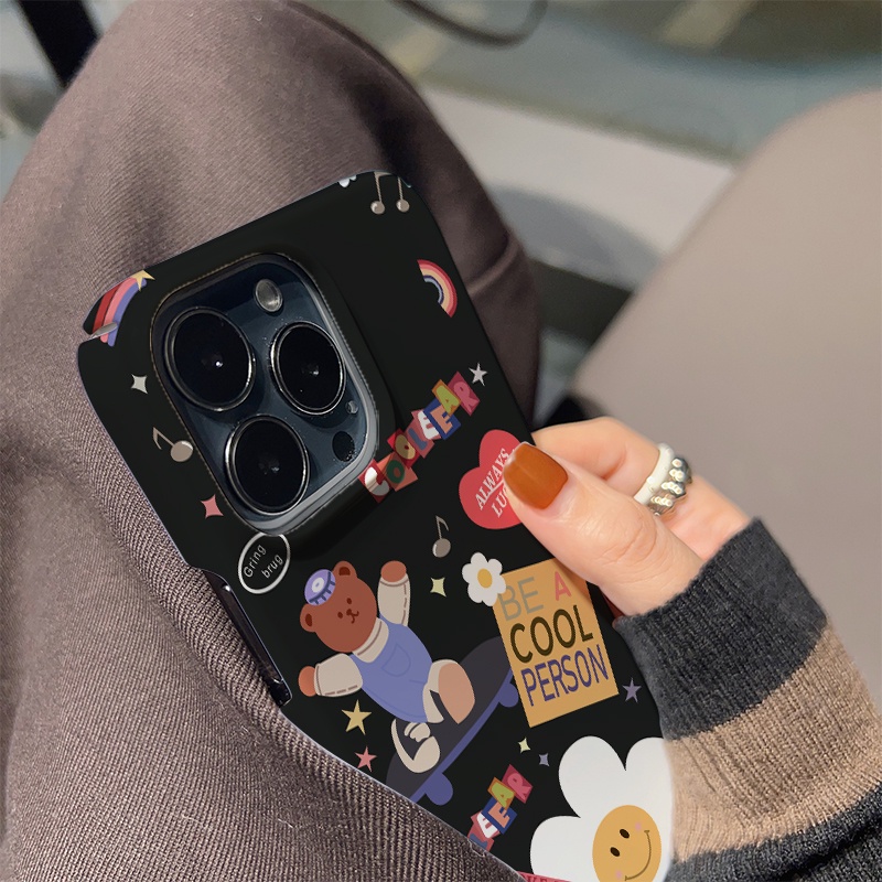 Ốp Điện Thoại Cứng Chống Sốc In Hình Gấu Dễ Thương Cho iphone 14 pro Max 11 13 12 7Plus 8 X XS Max