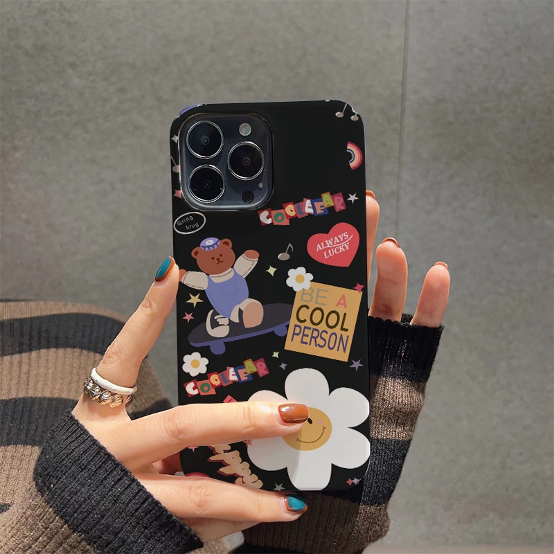 Ốp Điện Thoại Cứng Chống Sốc In Hình Gấu Dễ Thương Cho iphone 14 pro Max 11 13 12 7Plus 8 X XS Max