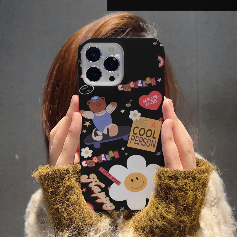 Ốp Điện Thoại Cứng Chống Sốc In Hình Gấu Dễ Thương Cho iphone 14 pro Max 11 13 12 7Plus 8 X XS Max
