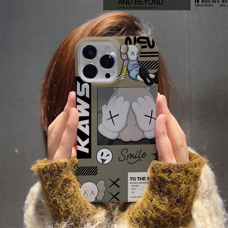 Ốp Điện Thoại Cứng Chống Sốc In Hình Gấu KAWS Hoạt Hình Cho iphone 14 pro Max 11 13 12 7Plus 8 X XS Max