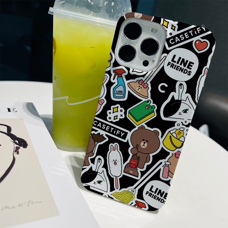 Ốp Điện Thoại Cứng Hình Gấu Nâu Thời Trang Chống Sốc Cho iphone 14 pro Max 11 13 12 7Plus 8 X XS Max