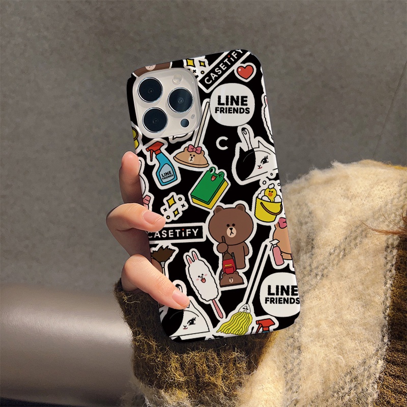 Ốp Điện Thoại Cứng Hình Gấu Nâu Thời Trang Chống Sốc Cho iphone 14 pro Max 11 13 12 7Plus 8 X XS Max