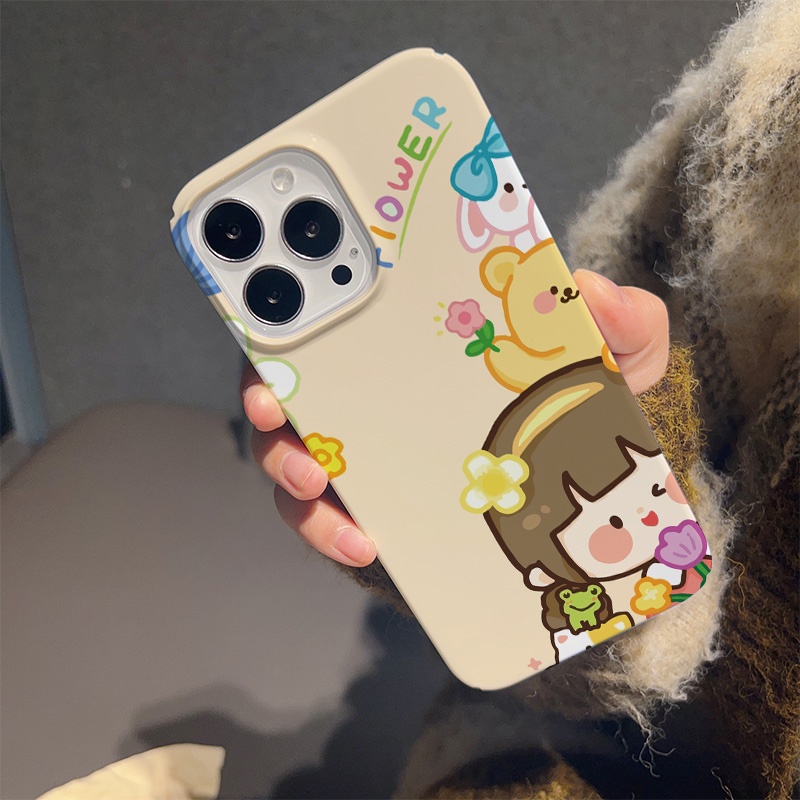 Ốp Điện Thoại Cứng Chống Sốc In Hình Gấu Thỏ Dễ Thương Cho iphone 14 pro Max 11 13 12 7Plus 8 X XS Max