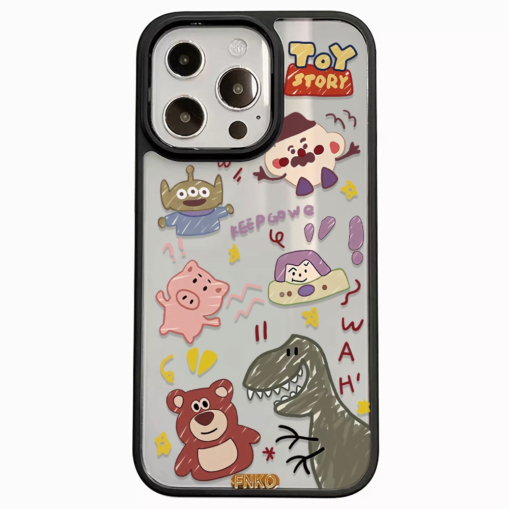 Ốp Điện Thoại Nhựa Acrylic Cứng Trong Suốt Hình Khủng Long Lotso Đáng Yêu Cho iphone 14 pro Max 11 13 12 7Plus 8 X XS Max