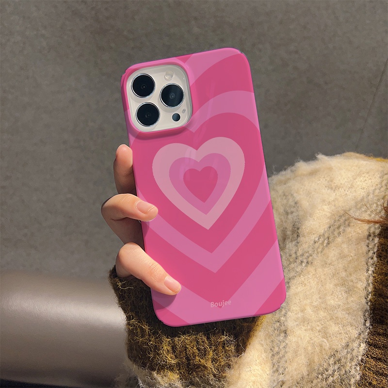 Ốp Điện Thoại Cứng Họa Tiết Trái Tim Màu Đỏ / Hồng Thời Trang Chống Sốc Cho iphone 14 pro Max 11 13 12 7Plus 8 X XS Max