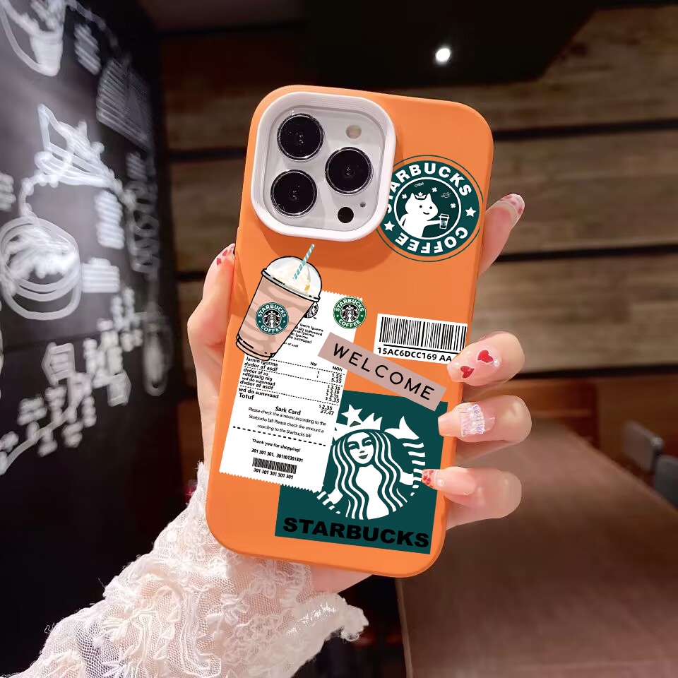 Ốp Điện Thoại silicon Dẻo in Chữ Và Ly Cà Phê 3 Trong 1 Cho iPhone 14Promax 13 12 11 7Plus X XR 7 8