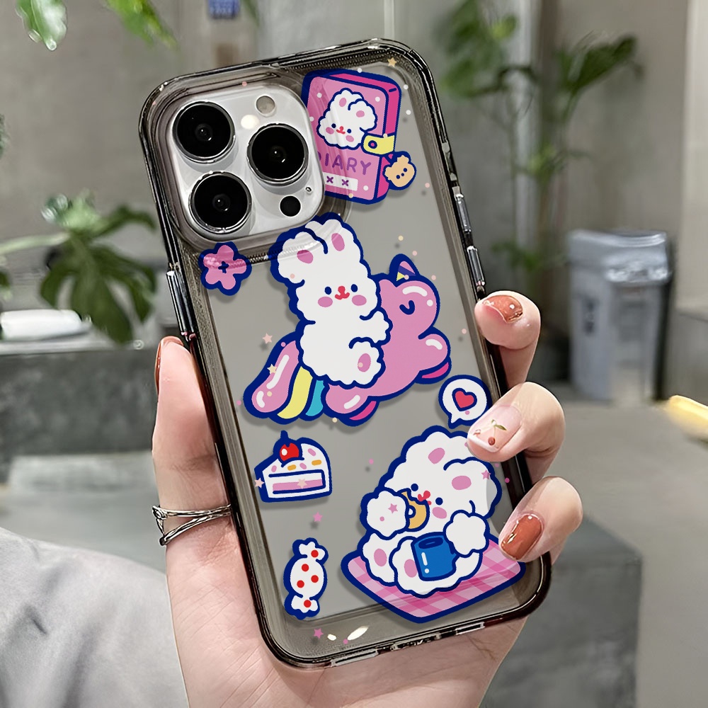 Ốp Điện Thoại Trong Suốt Hình Thỏ Kỳ Lân Cho iphone 14 pro max 11 13 12 7 8 Plus X XR XSMax