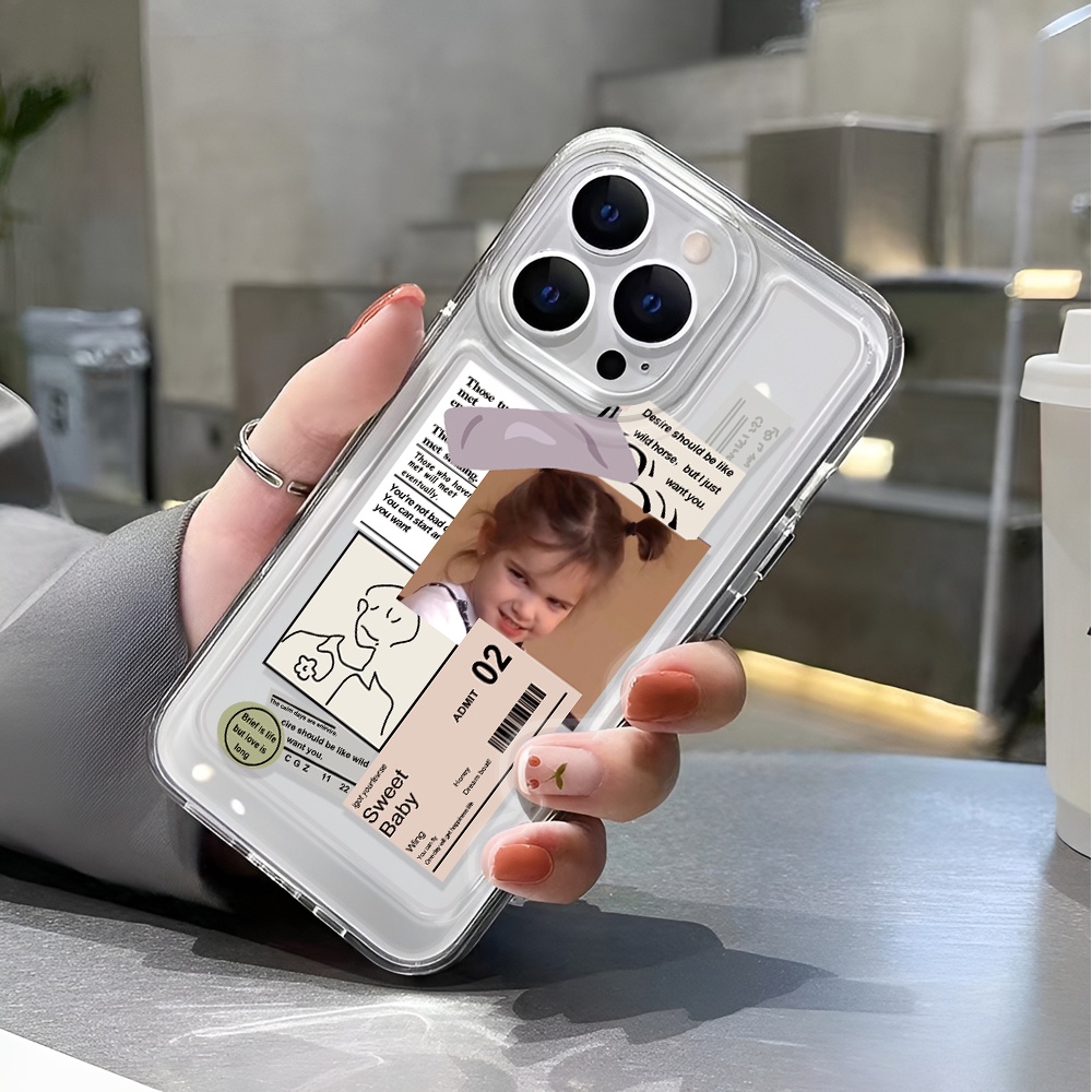 Ốp Điện Thoại Trong Suốt Hình Cô Gái Không Gian Cho iphone 14 pro max 11 13 12 7 8 Plus X XR XSMax