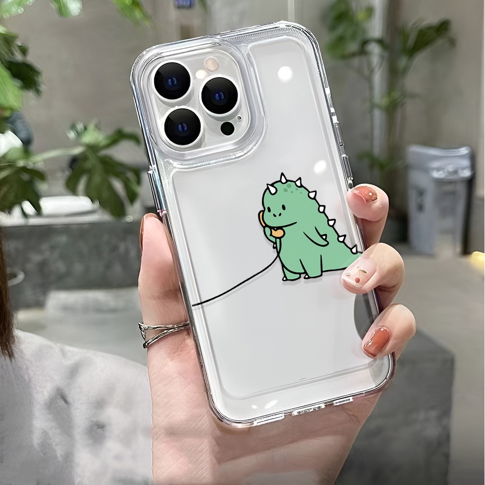 Ốp Điện Thoại Trong Suốt Hình Khủng Long Cho iphone 14 pro max 11 13 12 7 8 Plus X XR XSMax