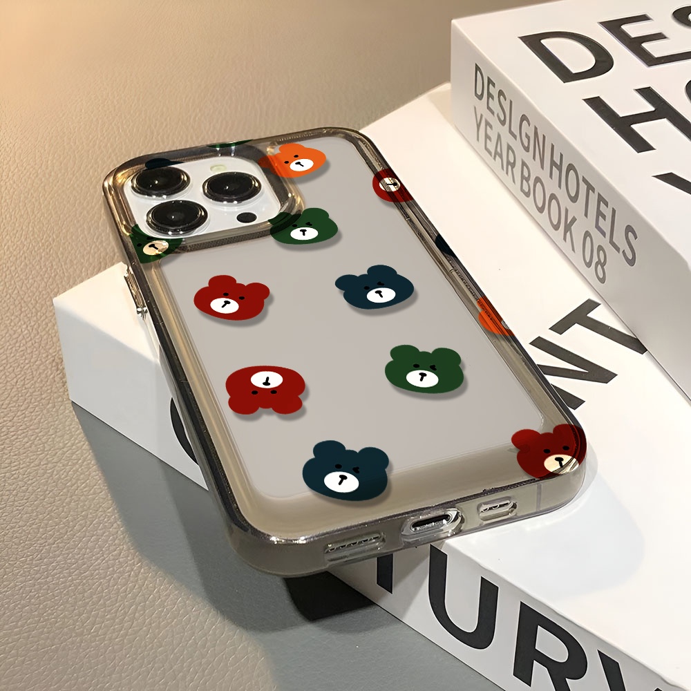 Ốp Điện Thoại Trong Suốt In Hình Gấu Cho iphone 14 pro max 11 13 12 7 8 Plus X XR XSMax