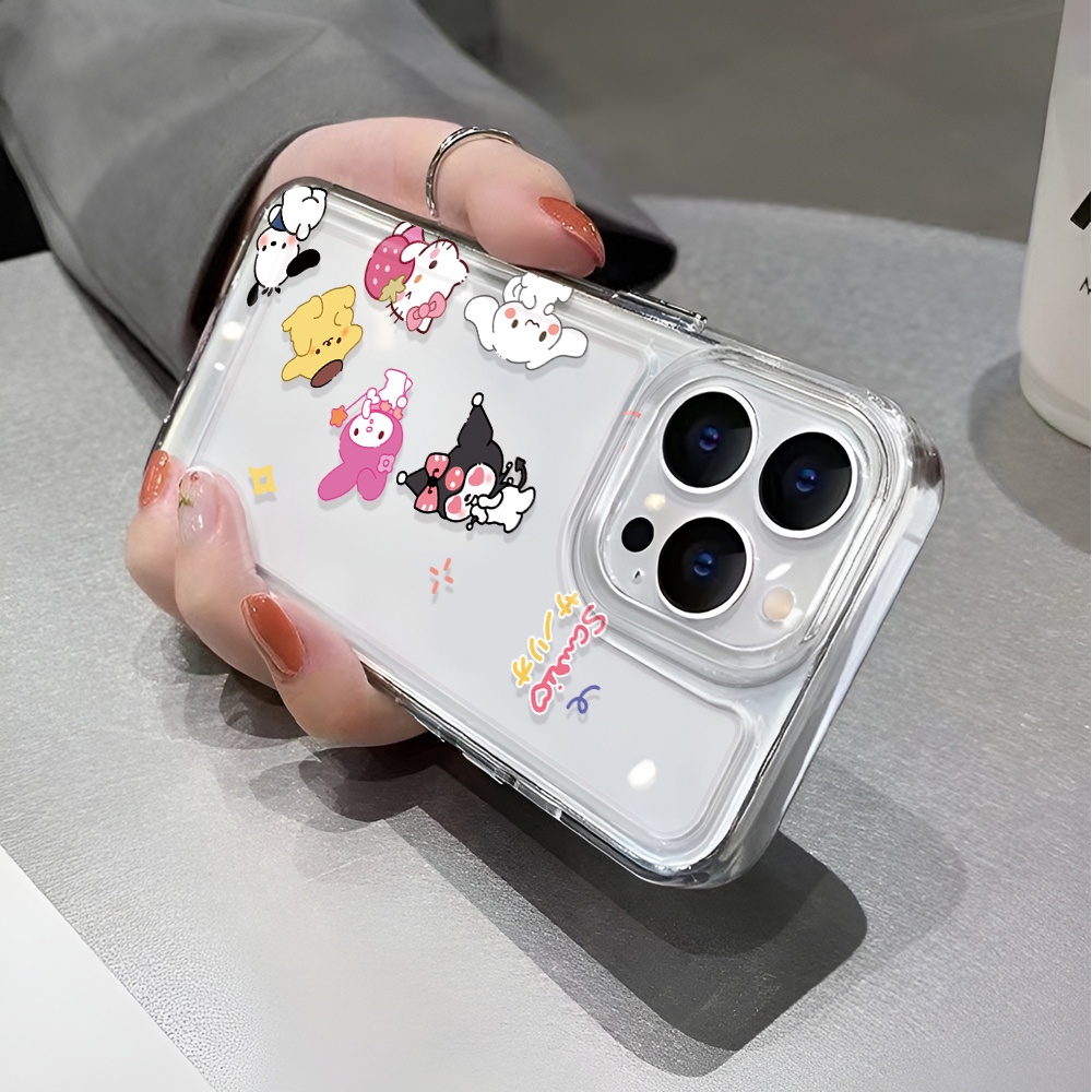 Ốp Điện Thoại Trong Suốt Họa Tiết Hoạt Hình Hello Kitty Kuromi Cho iphone 14 pro max 11 13 12 7 8 Plus X XR XSMax