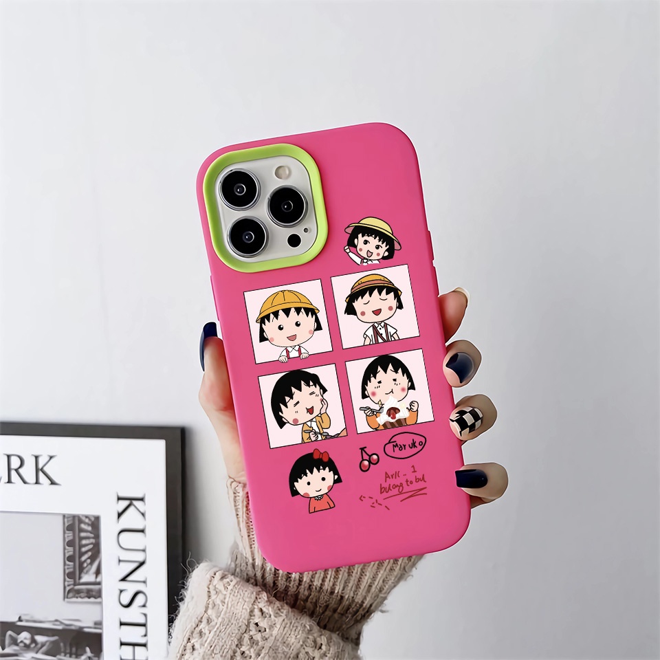 Ốp Điện Thoại silicon Dẻo Họa Tiết Hoạt Hình Cô Gái Dễ Thương 3 Trong 1 Cho iPhone 14Promax 13 12 11 7Plus X XR
