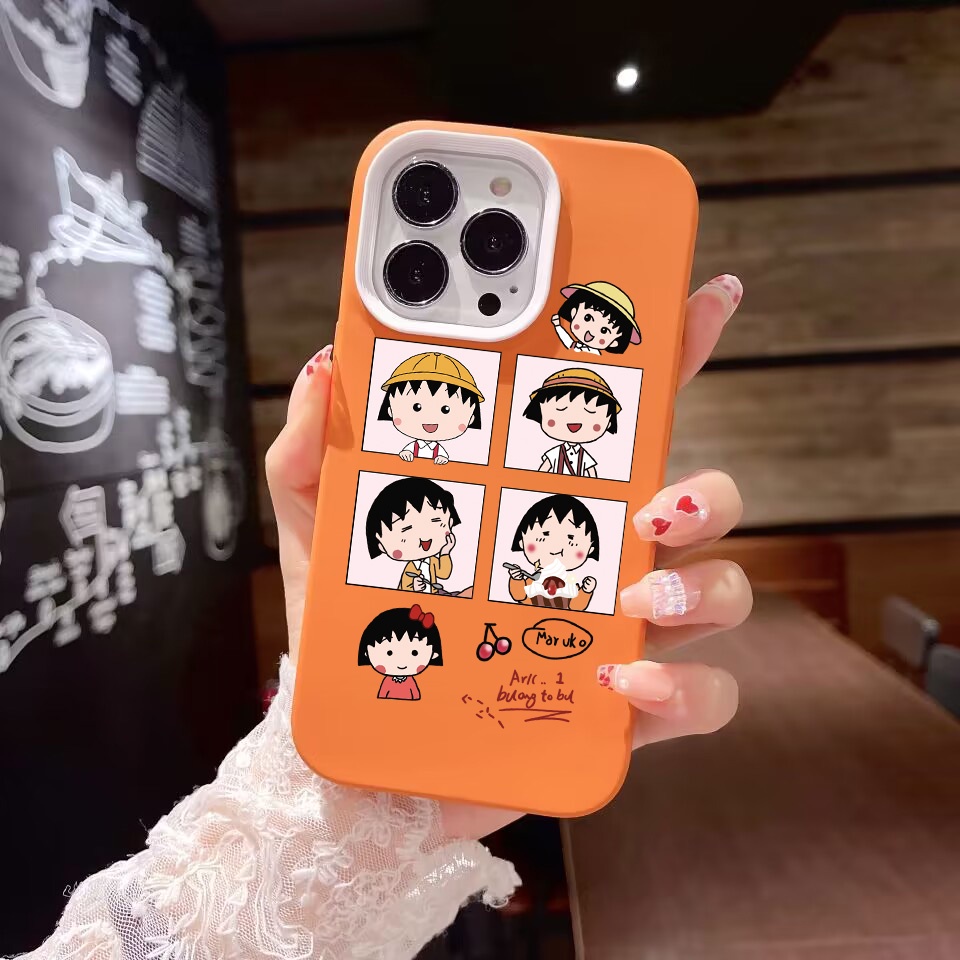 Ốp Điện Thoại silicon Dẻo Họa Tiết Hoạt Hình Cô Gái Dễ Thương 3 Trong 1 Cho iPhone 14Promax 13 12 11 7Plus X XR