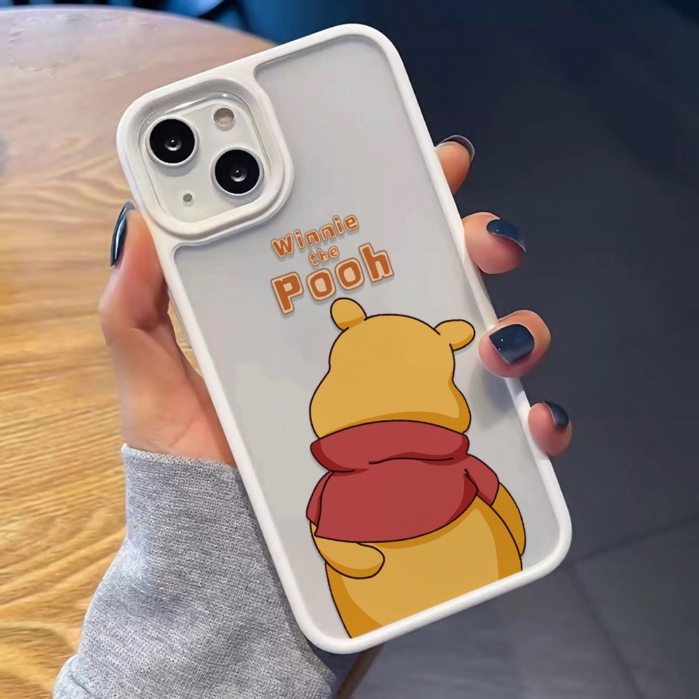 Ốp Điện Thoại Acrylic Cứng Trong Suốt Hình Gấu Winnie Cho iphone 14 pro Max 11 13 12 7Plus 8 X XS Max