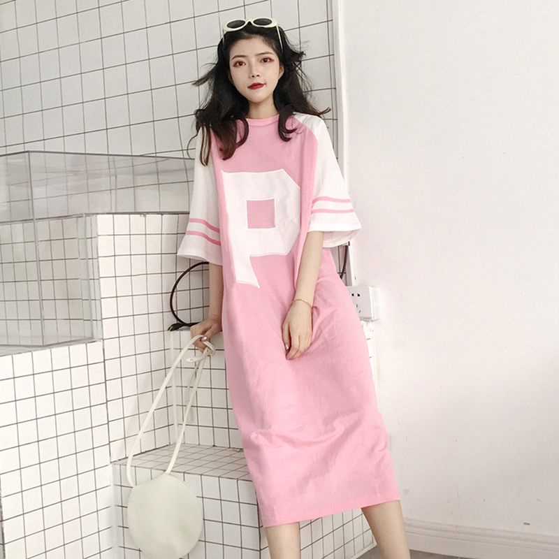 Đầm Tay Ngắn Dáng Rộng Chiết Eo Thời Trang Mùa Hè Xinh Xắn Cho Nữ