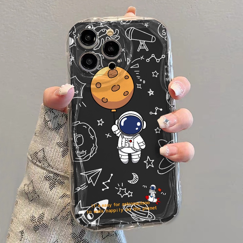 Ốp Điện Thoại Mềm Trong Suốt Họa Tiết Phi Hành Gia Cho iphone 14 pro Max 11 13 12 7Plus 8 X XS Max