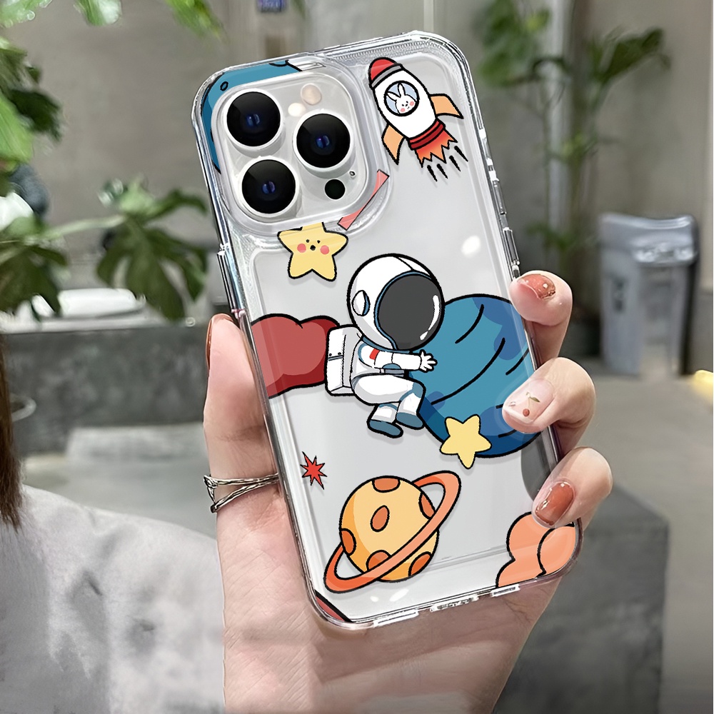 Ốp Điện Thoại Trong Suốt In Hình Phi Hành Gia Cho iphone 14 pro max 11 13 12 7 8 Plus X XR XSMax