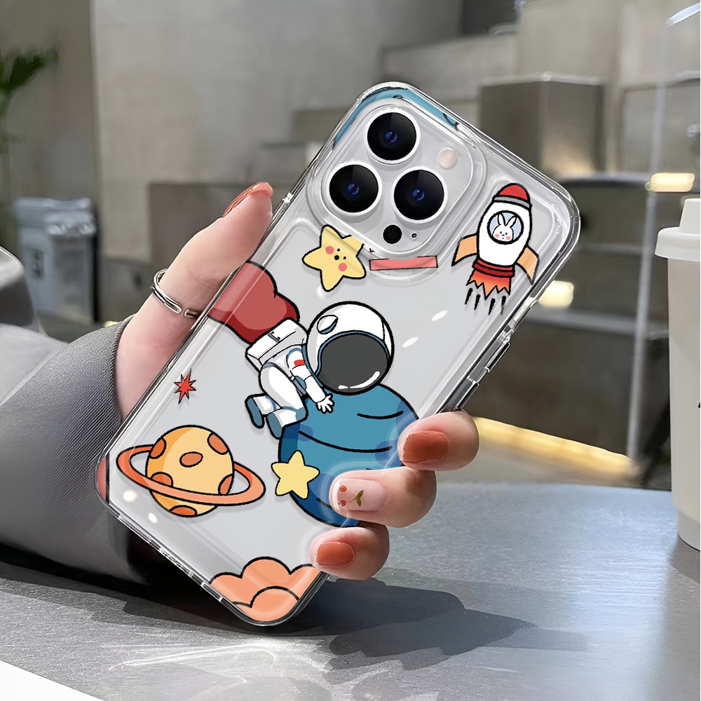 Ốp Điện Thoại Trong Suốt In Hình Phi Hành Gia Cho iphone 14 pro max 11 13 12 7 8 Plus X XR XSMax