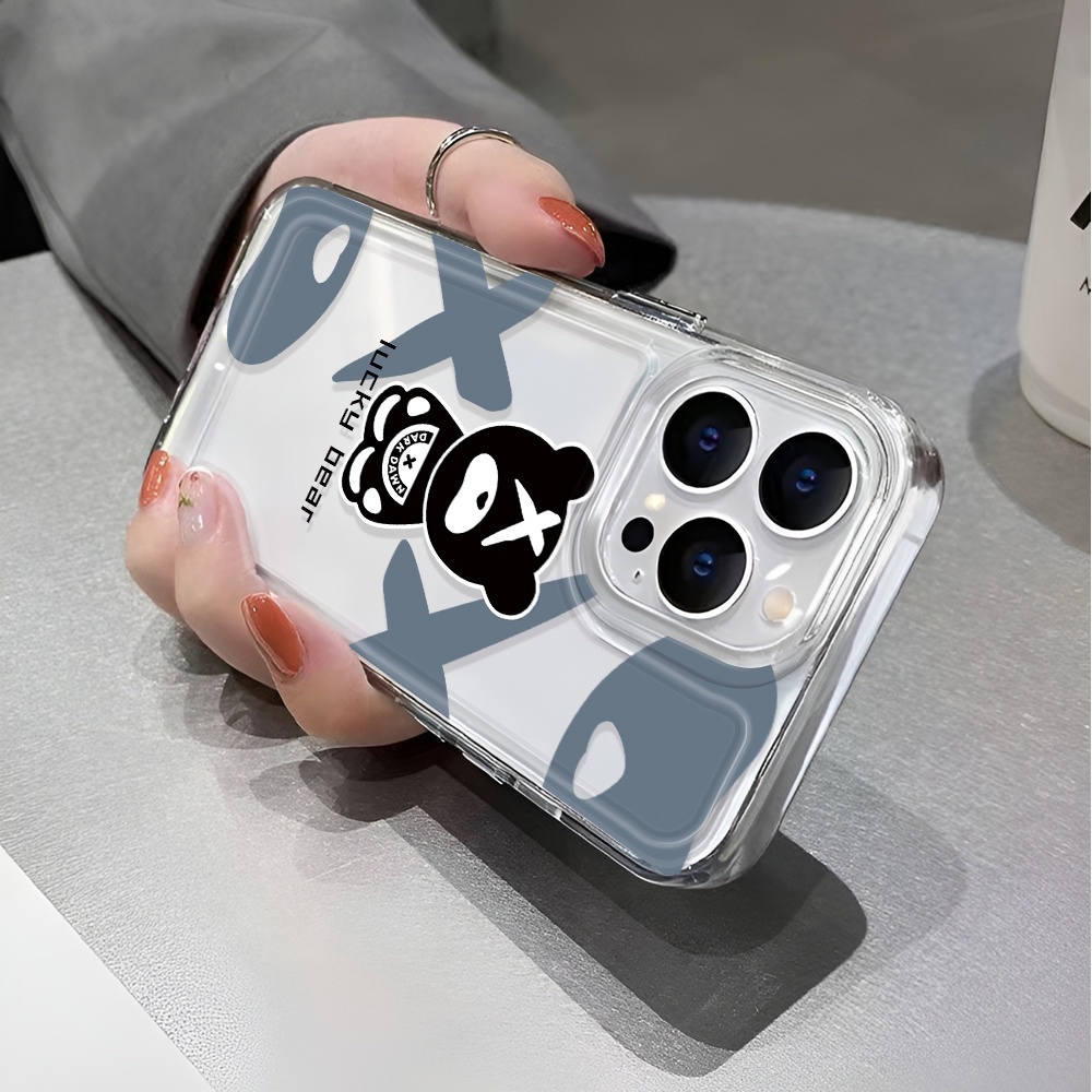 Ốp Điện Thoại Trong Suốt In Hình Gấu May Mắn Cho iphone 14 pro max 11 13 12 7 8 Plus X XR XSMax