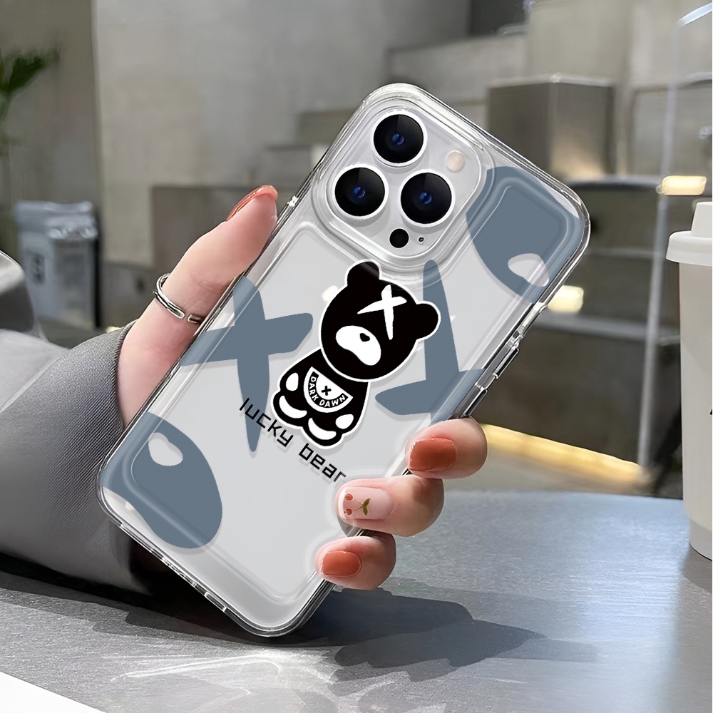 Ốp Điện Thoại Trong Suốt In Hình Gấu May Mắn Cho iphone 14 pro max 11 13 12 7 8 Plus X XR XSMax