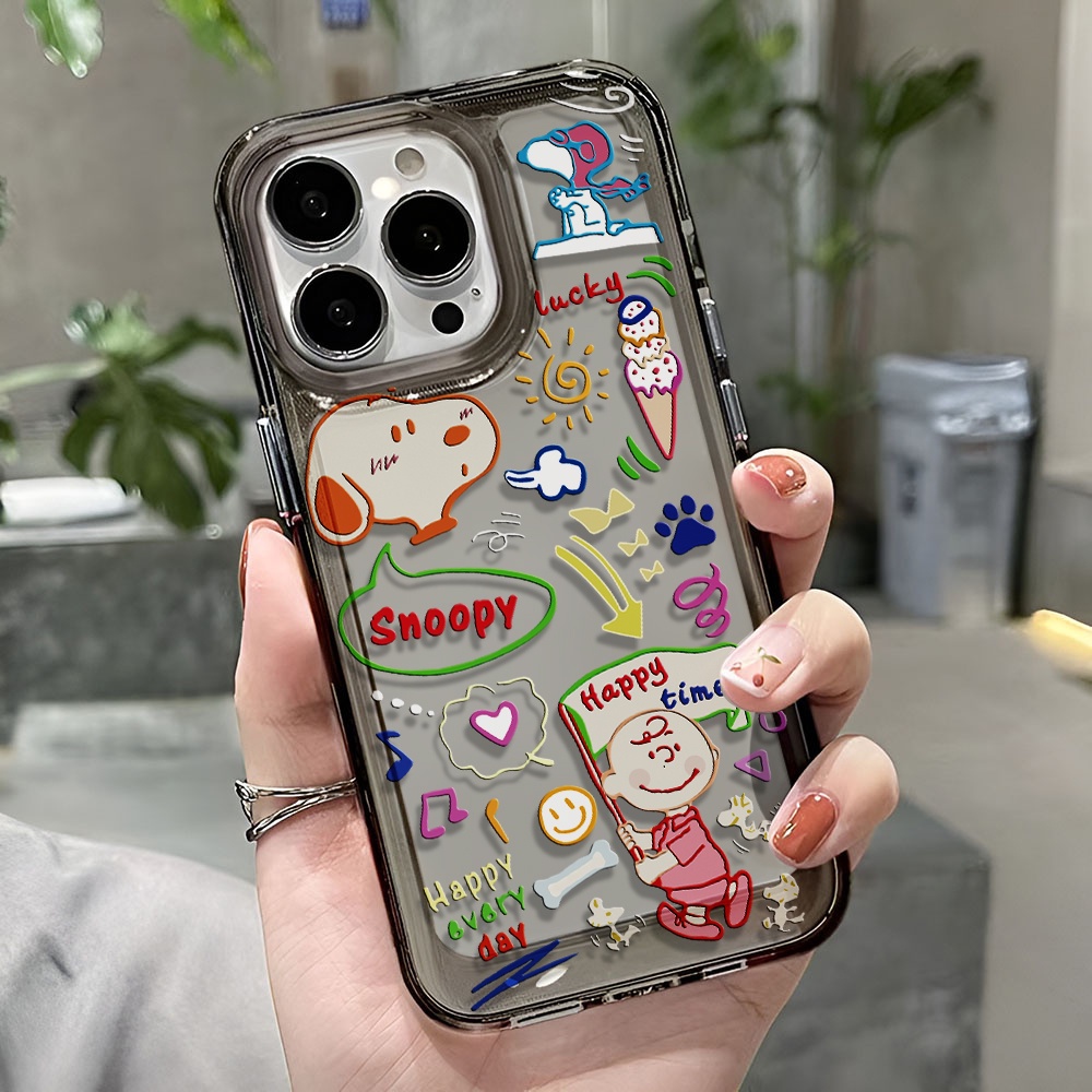 Ốp Điện Thoại Trong Suốt In Hình Snoopy Cho iphone 14 pro max 11 13 12 7 8 Plus X XR XSMax
