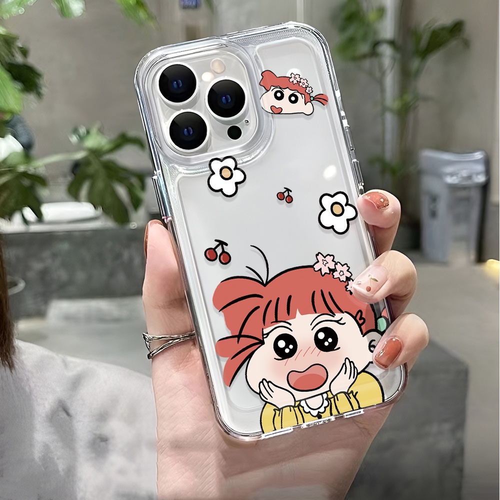 Ốp Điện Thoại Trong Suốt Hình Cô Gái Không Gian Hoạt Họa Cho iphone 14 pro max 11 13 12 7 8 Plus X XR XSMax