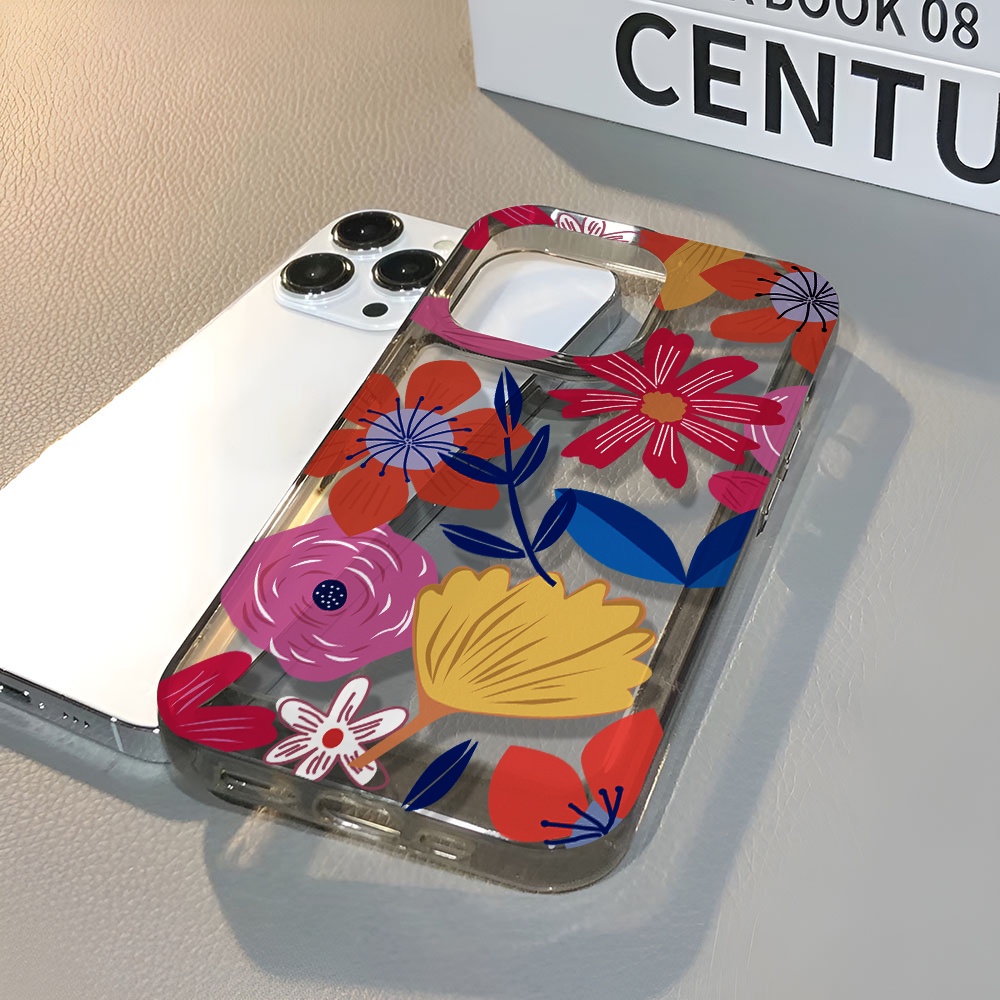 Ốp Điện Thoại Trong Suốt Họa Tiết Hoa Hoạt Hình Cho iphone 14 pro max 11 13 12 7 8 Plus X XR XSMax