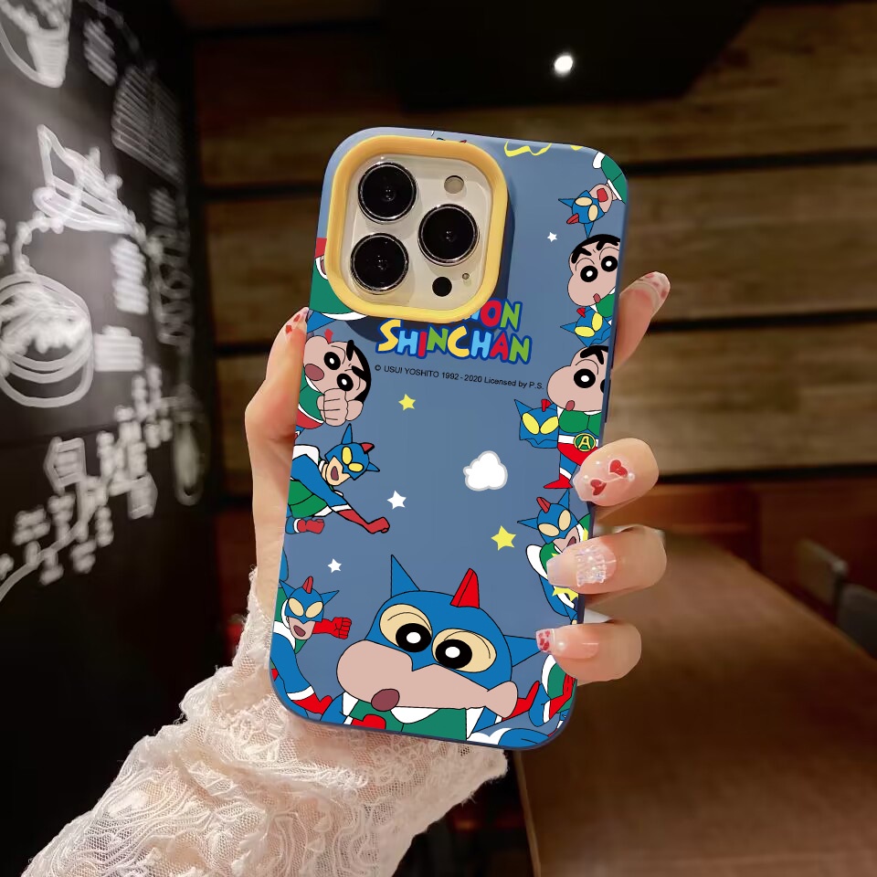 Ốp Điện Thoại silicon Dẻo Họa Tiết Hoạt Hình Cậu Bé Bút Chì 3 Trong 1 Cho iPhone 14Promax 13 12 11 7Plus X XR