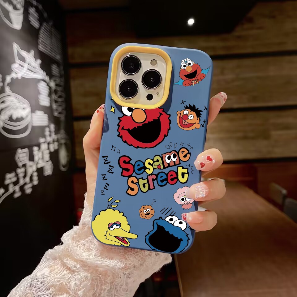 Ốp Điện Thoại silicon Dẻo Họa Tiết Hoạt Hình Sesame Street 3 Trong 1 Cho iPhone 14Promax 13 12 11 7Plus X XR